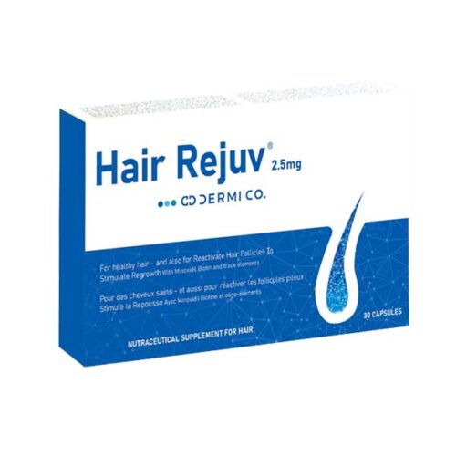 Hair Rejuv 2.5mg Minoxidil capsules, oral treatment for hair loss, supports hair growth and reduces shedding for men and women.